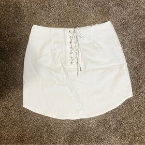 White Lace-Up Women's Skirt